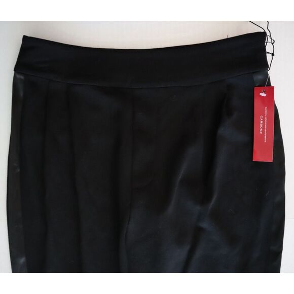 CARBON38 YD832 Women's Sz XS Black Satin Side Stripe Straight Leg Tuxedo Pants - Picture 5 of 13